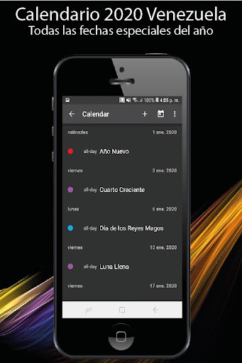 Calendario 2020 Venezuela con festivos