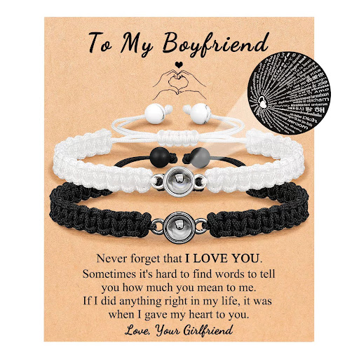 Title 3, Projection Stone Bracelet Suit Hand-woven Coupl...