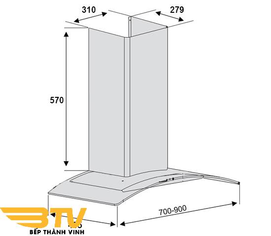 Máy Hút Mùi Lorca TA-2001H 70CM