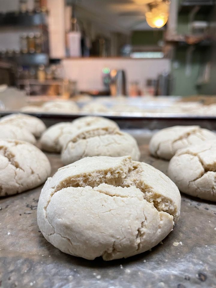 Our famous gluten-free almond flour biscuits. We even have homemade VEGAN and gluten-free gravy to make it southern style!