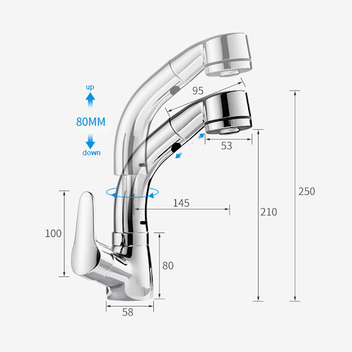 Title 1, All-copper pull-out face wash faucet for hot an...