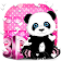 Clavier Coeurs Panda Rose icon