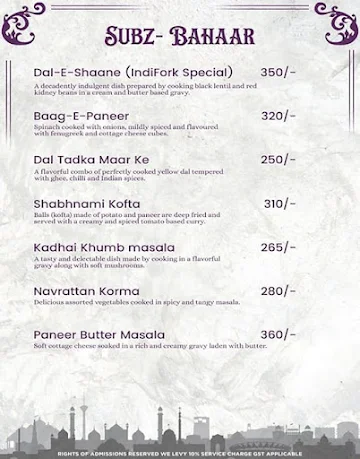 Indi Fork menu 