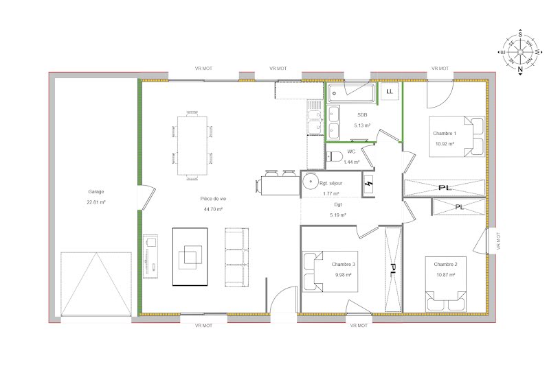  Vente Terrain + Maison - Terrain : 475m² - Maison : 90m² à Uzos (64110) 