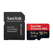 Thẻ Nhớ Microsdxc Sandisk Extreme Pro V30 U3 4K A2 64Gb R170Mb/S W90Mb/S (Đen Đỏ)