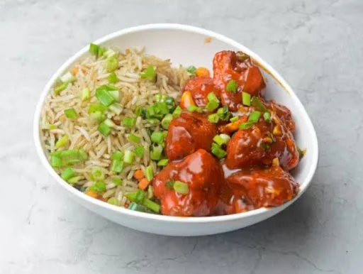 Paneer Fried Rice With Mushroom Chilli