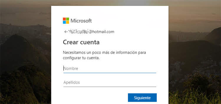 crear cuenta de hotmail