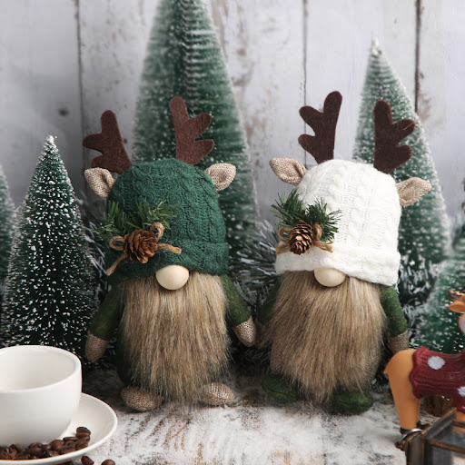 Title 5, Cute Antler Knitted Doll Window Decoration Orna...