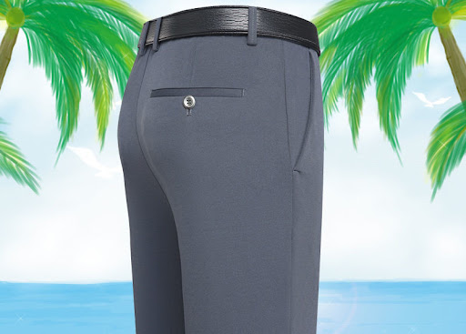 Title 7, Mens Casual Pants Loose Fit High-Waist Straigh...