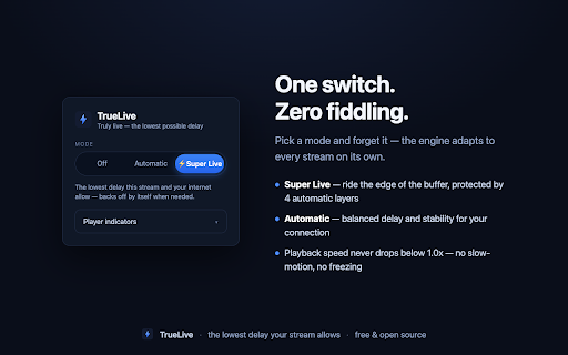 TrueLive: less delay on live streams screenshot 3