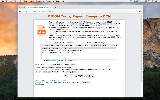 DICOM Repair, Image to DCM chrome extension