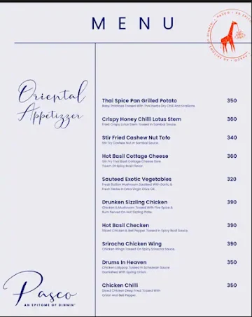 Pasco-An Epitome Of Wine & Dine menu 