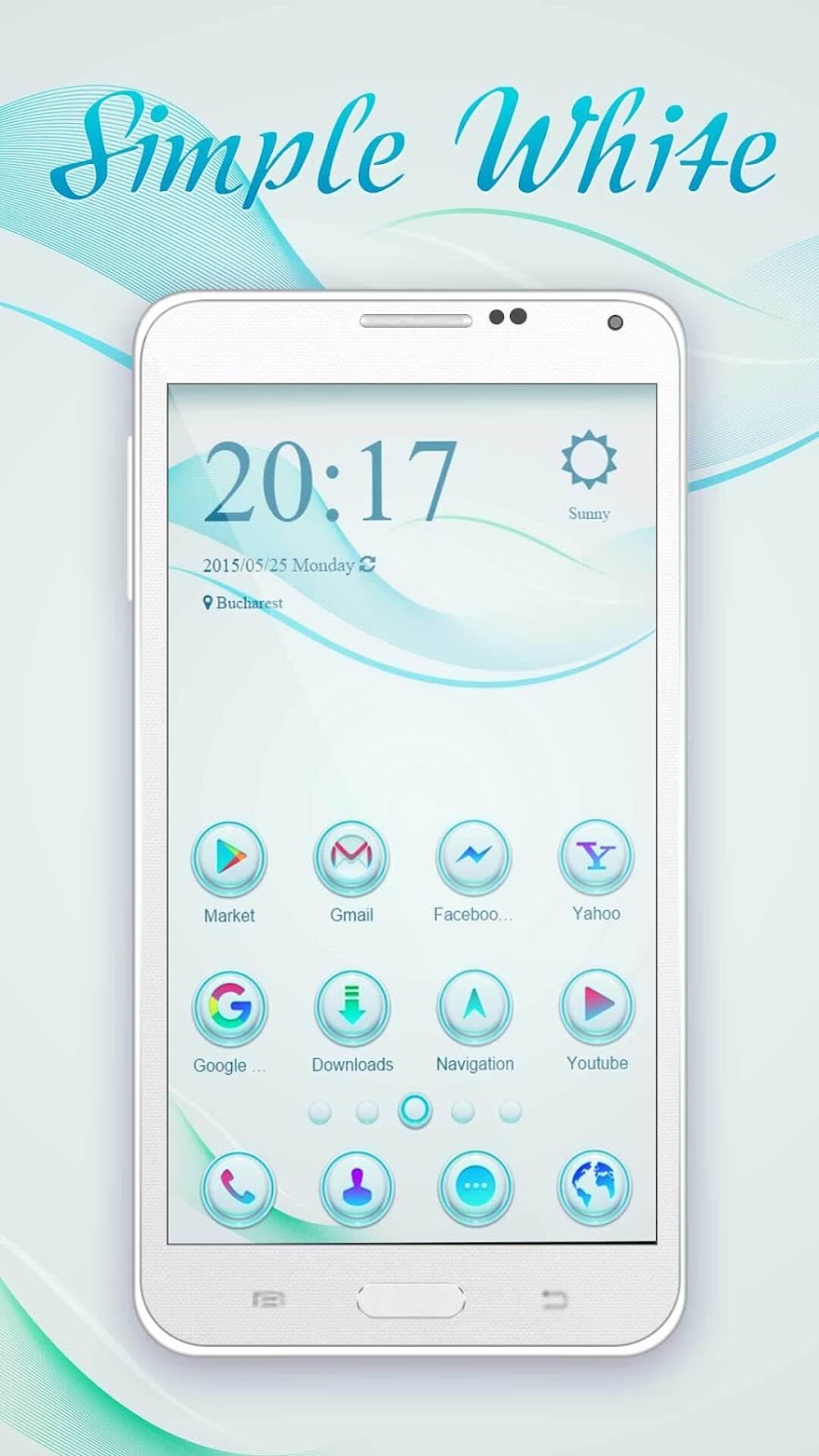 Simple White ZERO Launcher Screen 1