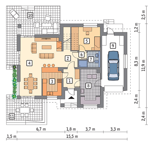 Piaszczysta mierzeja - M213 - Rzut parteru