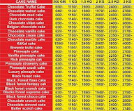 Manesar Cakes menu 1