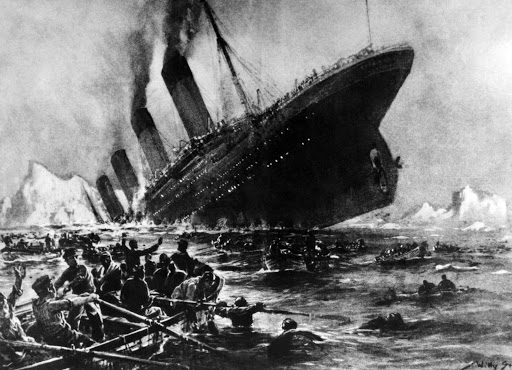 Undated artist impression showing the 14 April 1912 shipwreck of the British luxury passenger liner Titanic off the Nova-Scotia coasts, during its maiden voyage.