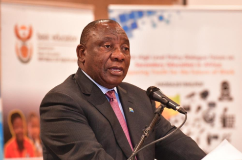 President Cyril Ramaphosa addressing the two-day dialogue of the Association for the Development of Education in Africa (ADEA) at Emperor's Palace on Monday.