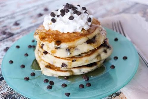 Fluffy Chocolate Chip Pancakes