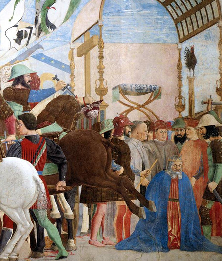 Piero della Francesca, Storie della Vera Croce, basilica di San Francesco, Arezzo [Battaglia di Eraclio e Cosroè, l'esecuzione dello sconfitto Cosroe)

