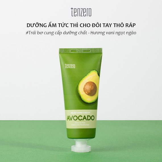 Kem Dưỡng Tay Làm Mịn Da Trái Bơ Tenzero Relief Hand Cream Avocado 100Ml