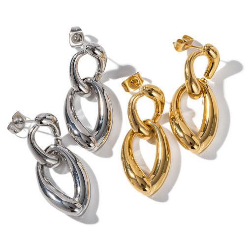 Title 7, 18K Gold-plated Stainless Steel Irregular Chain...