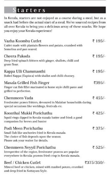 Vembanad - The Paul Bangalore menu 