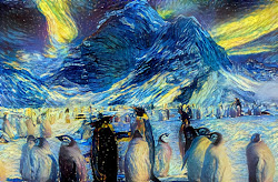 starry night for penguins