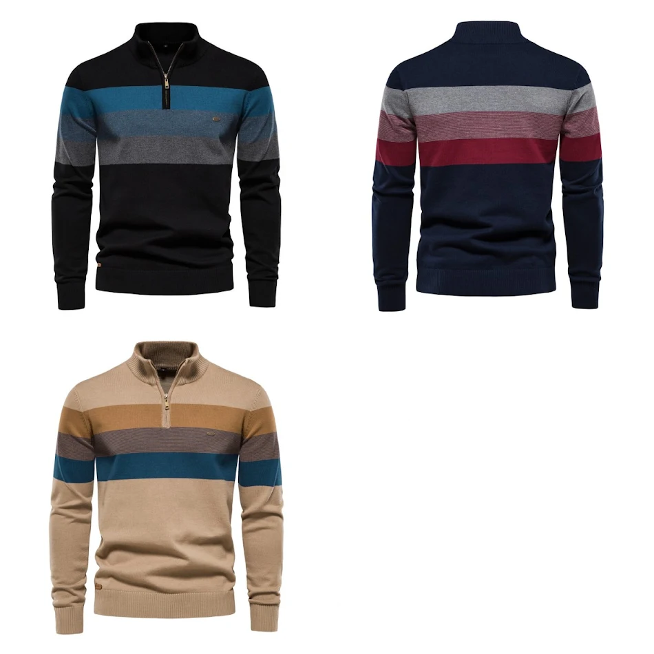 Maglione da uomo con collo alto in stile europeo e americano. Comfort e stile per un look moderno e alla moda.