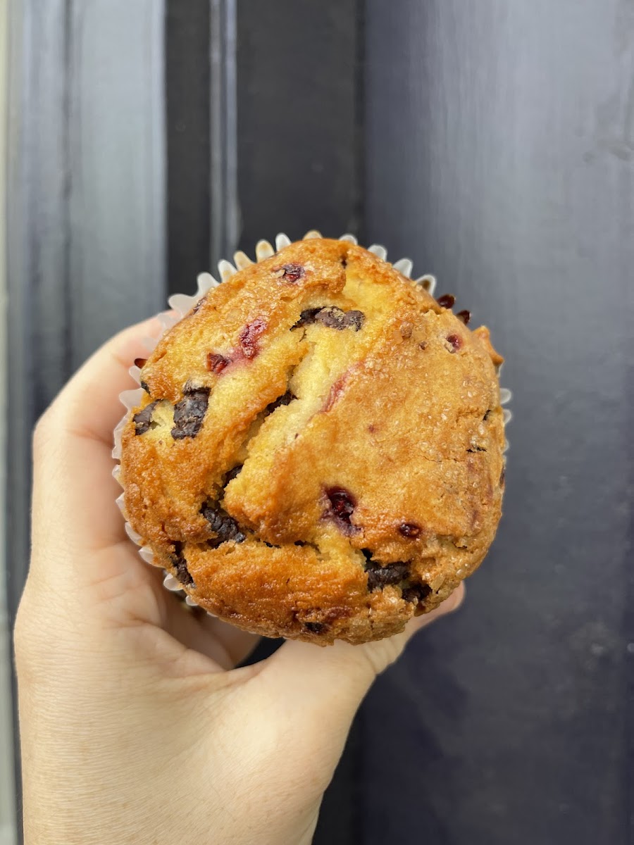 Raspberry chocolate chip muffin