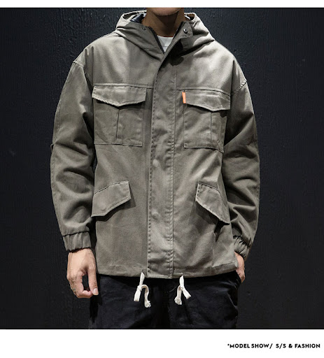 Title 7, Mens plus size loose hooded drawstring jacket ...