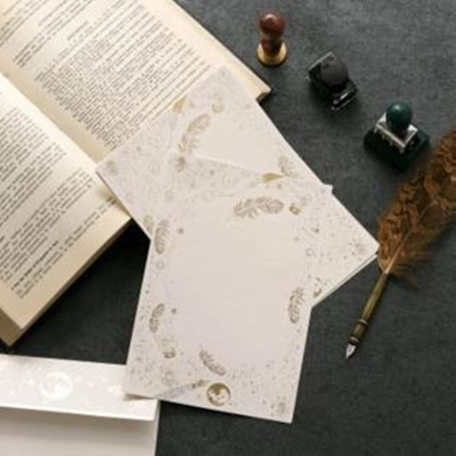 Title 1, Bronzing Feather Love Letter Paper, perfect for...