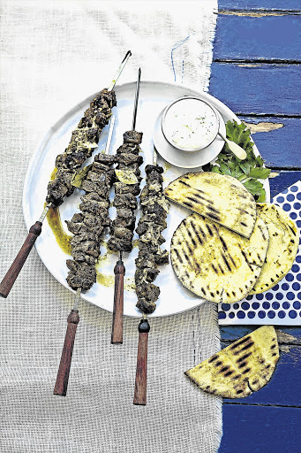 Greek lamb kebabs (souvlakia).