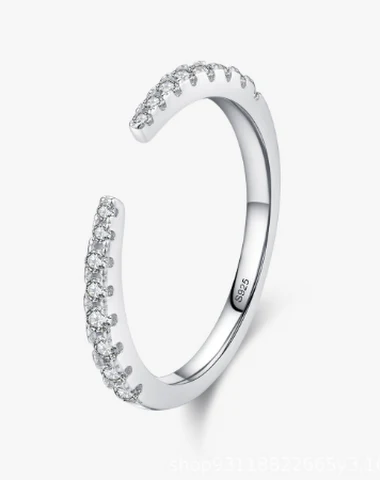 925 Sterling zilveren ring met open - 0