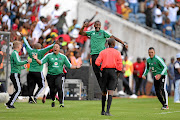 Orlando Pirates coach Rulani Mokwena celebrates during the Absa Premiership match between Orlando Pirates and Cape Town City FC at Orlando Stadium on September 28, 2019 in Johannesburg, South Africa. 
