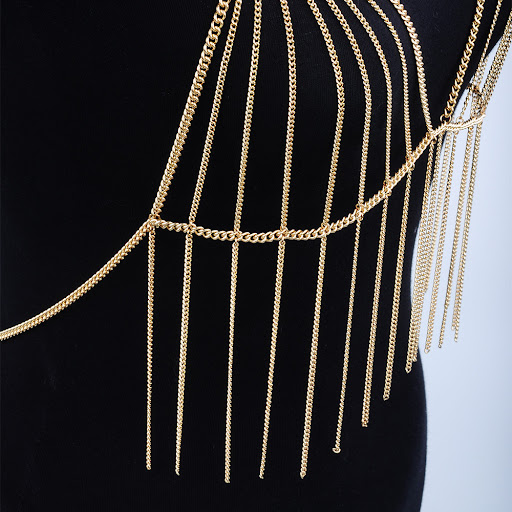 Title 3, Exaggerated Jewelry Gold Multi-layer Tassels El...