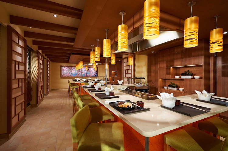 Give Teppanyaki a try at Bonsai Teppanyaki on Carnival Horizon. 