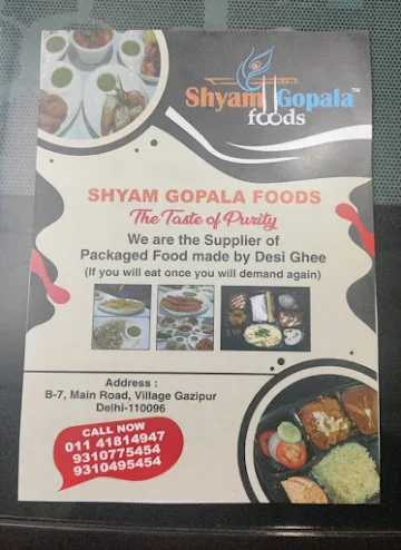 Shyam Gopala Foods menu 