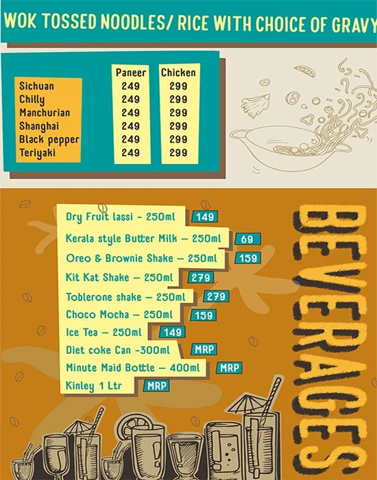 BookMyShow Cafe menu 