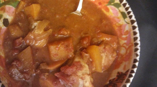 half-eaten pork goulash