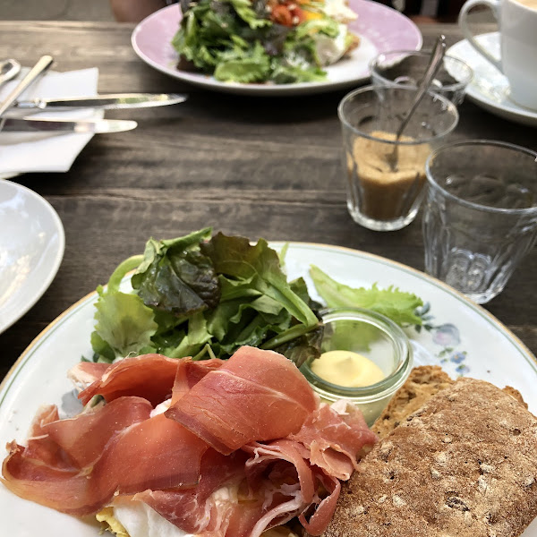 Charleston breakfast with gluten free bread.