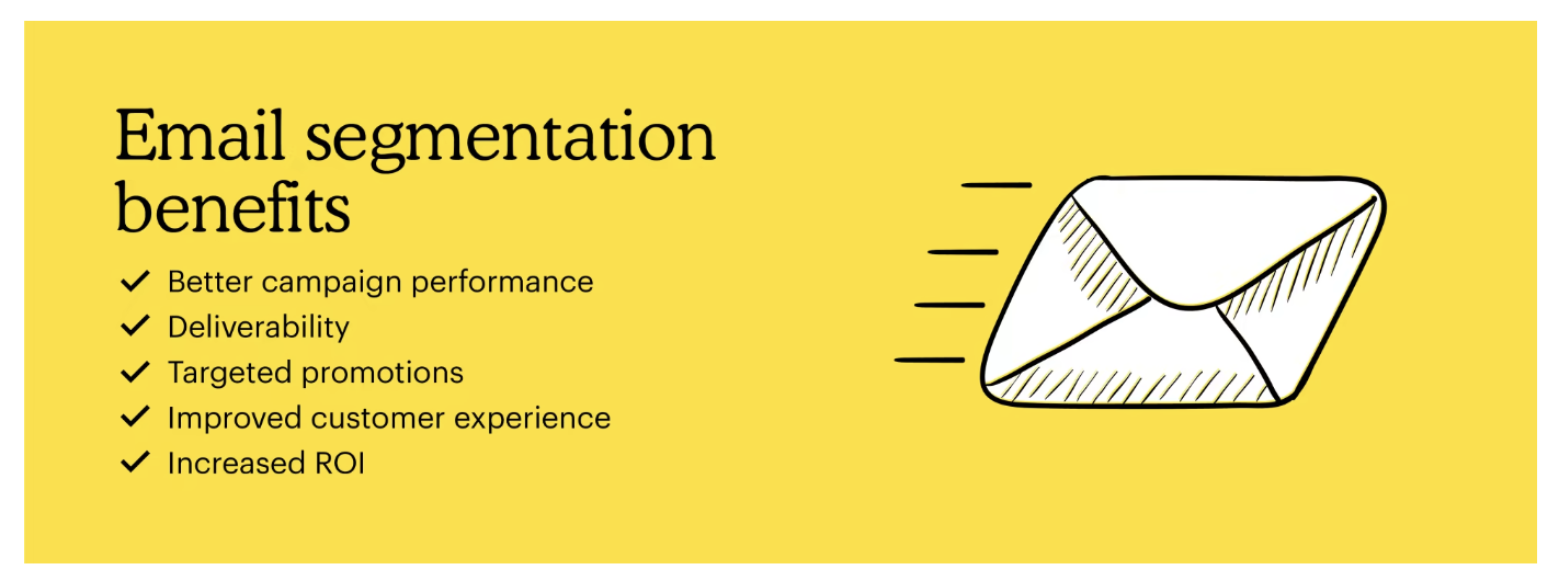 Mailchimp banner of email segmentation benefits