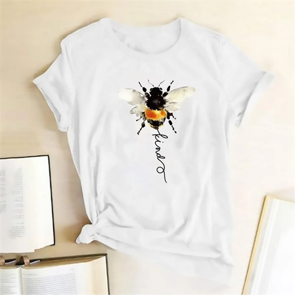 Populaire losse hardloop T-shirt met 3D-geprinte bijenmode, casual en comfortabel, perfect voor dagelijks gebruik en sport