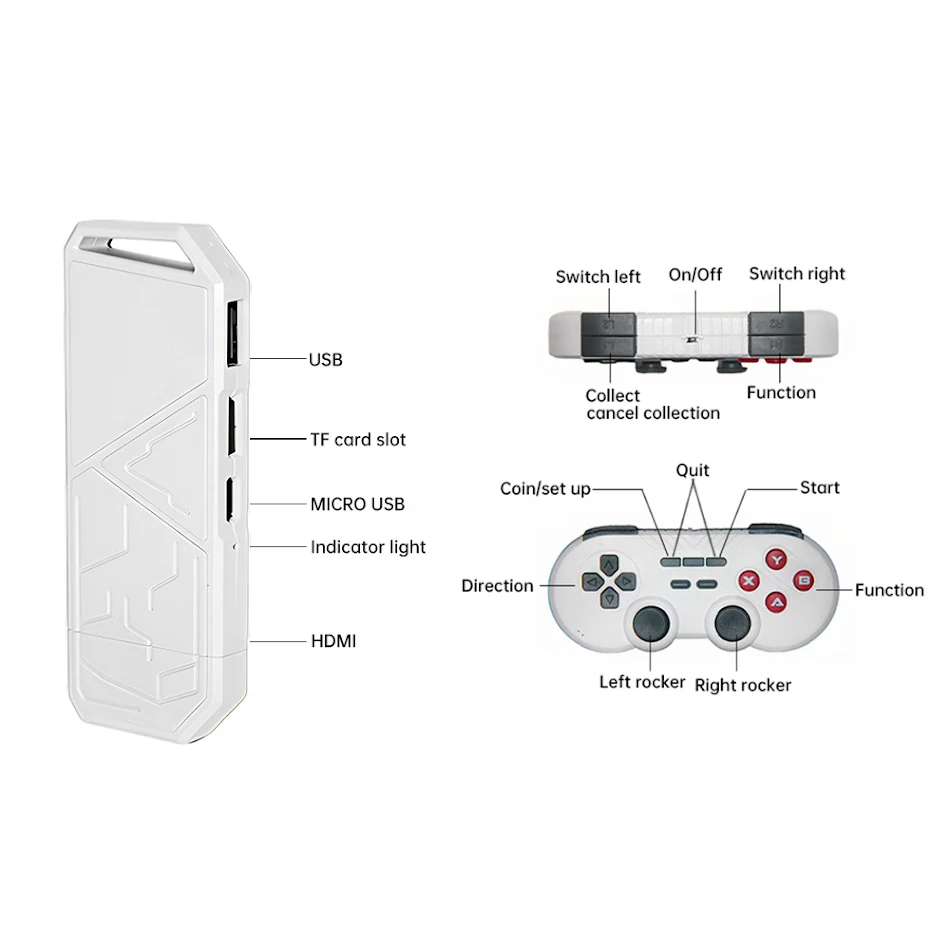 Console de jogos para TV H8 Home HD com controle sem fio 2.4G