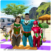 Virtual Superhero Family Holiday Camping  Icon