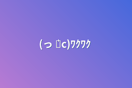 (っ ॑꒳ ॑c)ﾜｸﾜｸ