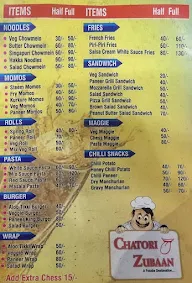 Chatori Zubaan menu 1