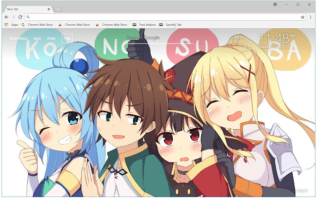 Konosuba Custom Anime New Tab Freeaddon Com