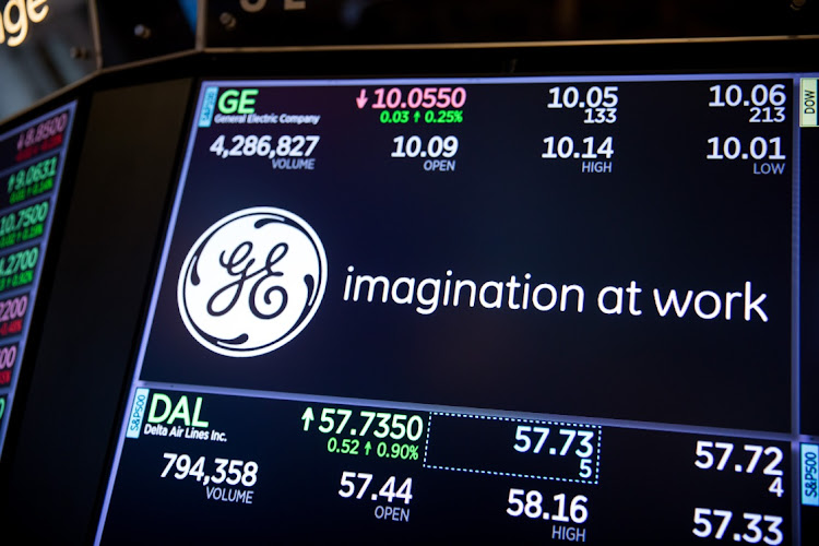 A monitor displays General Electric Co signage on the floor of the New York Stock Exchange in New York, US, on Friday, April 5, 2019. File photo: BLOOMBERG/MICHAEL NAGLE