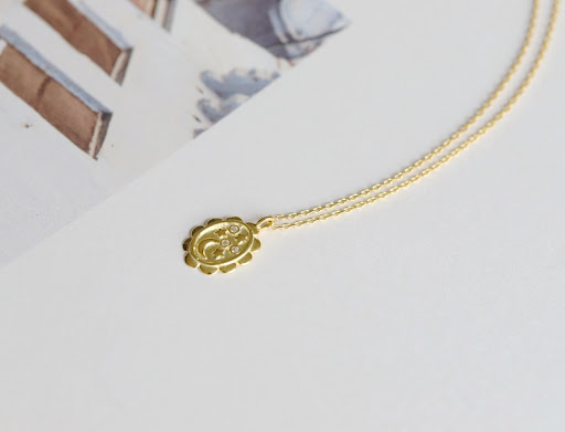 Title 6, Personalized micro star and moon necklace