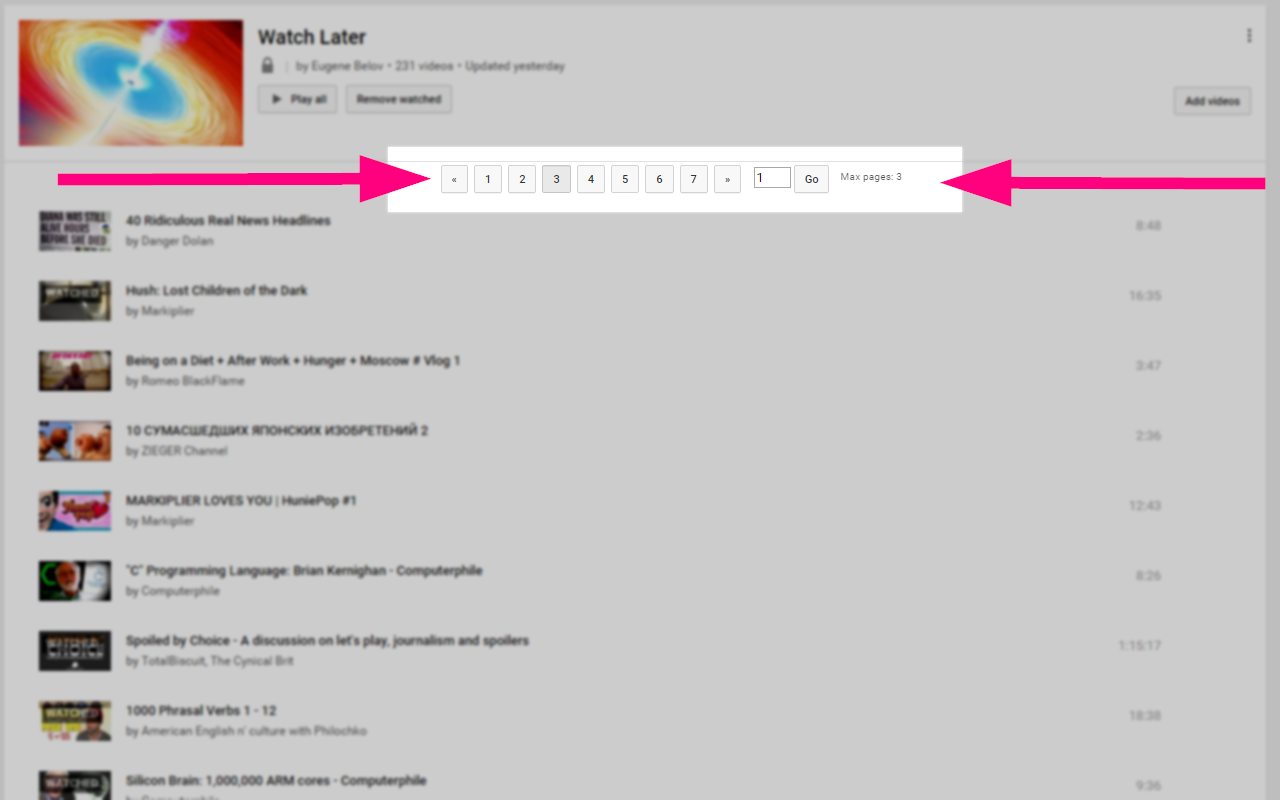 YouTube.Paginator Preview image 4